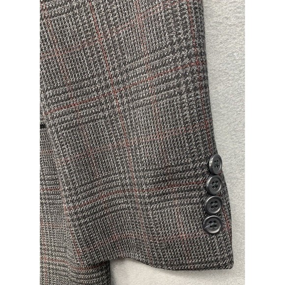 Jos A Bank Sport Coat Mens Size 44L Gray Single Breasted Vented Notch Two Button - Picture 6 of 16